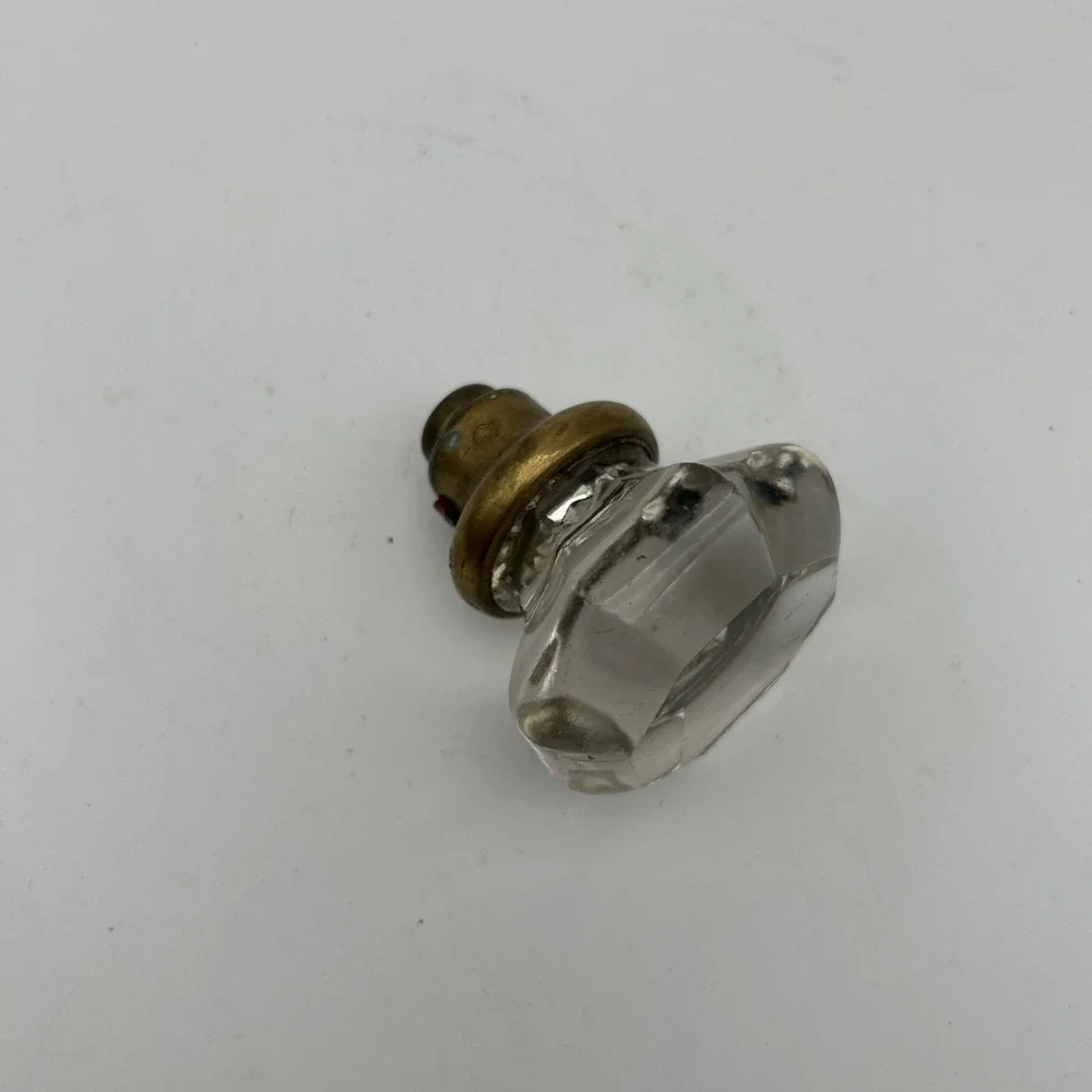 Crystal Door Knob w/Brass End, 2